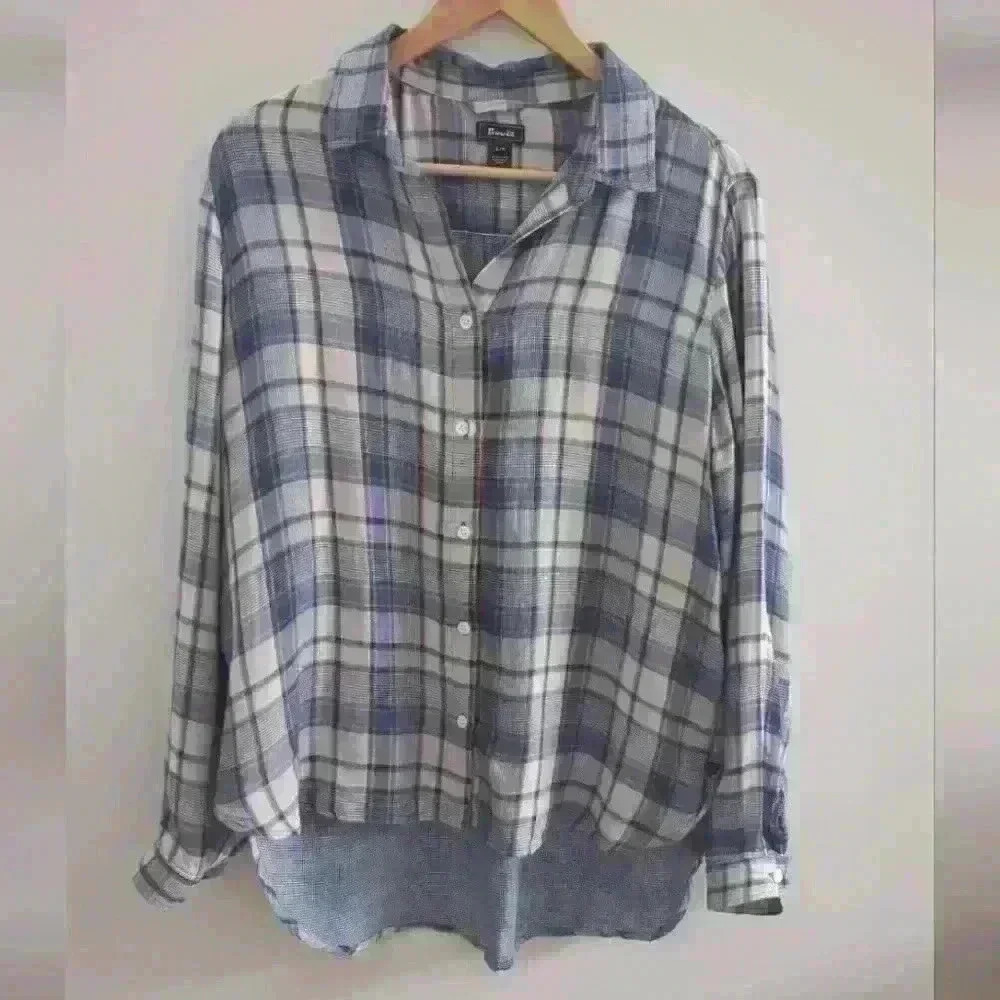 🌴2/$25🌴ROOTS | Women's Blue/Pink/Red Plaid Long Sleeve Button Down Shirt